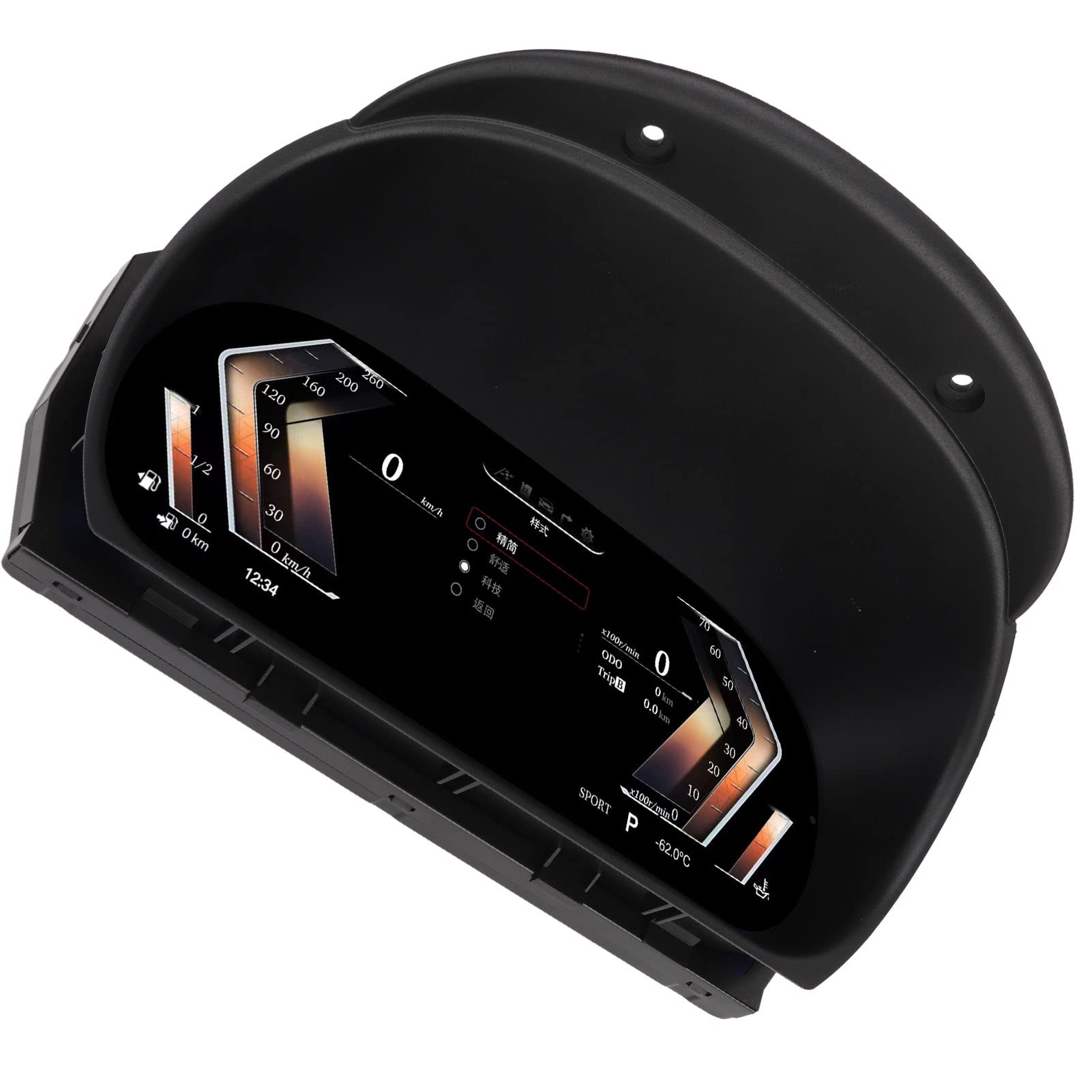 A performance dashboard or speedometer.