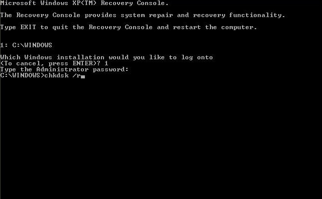 Boot the computer from the installation media and select "Repair Your Computer".
Open Command Prompt and type chkdsk /f /r and press Enter.