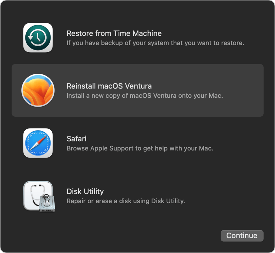 Boot your Mac into recovery mode by holding down Command + R keys during startup.
Select Disk Utility from the list of available options.