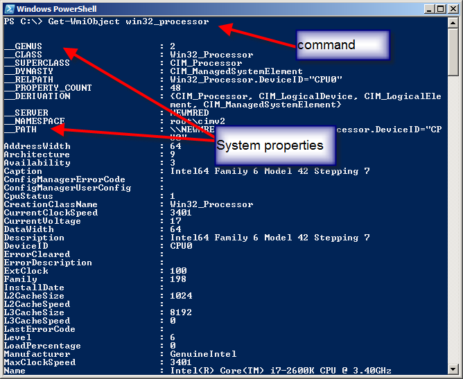 Checking WMI values in Command Prompt