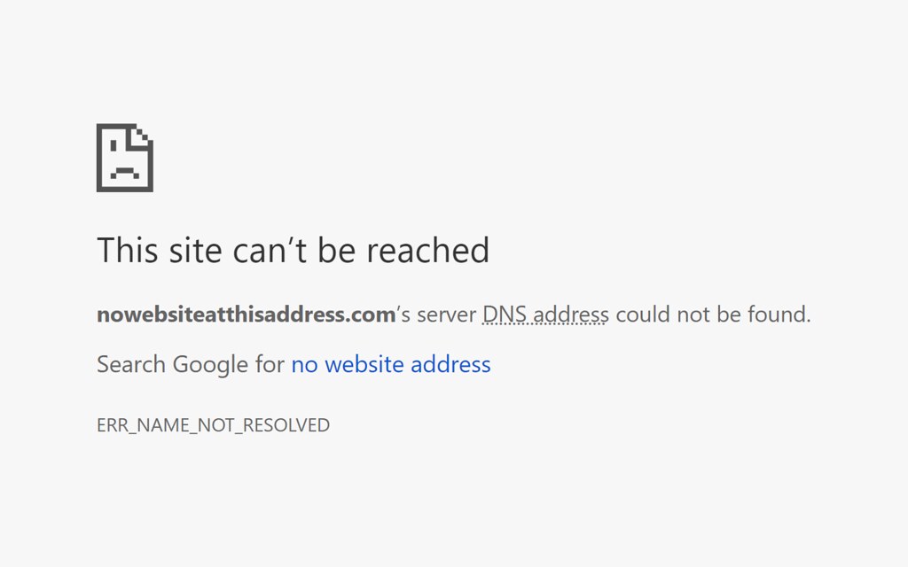 Chrome browser error message