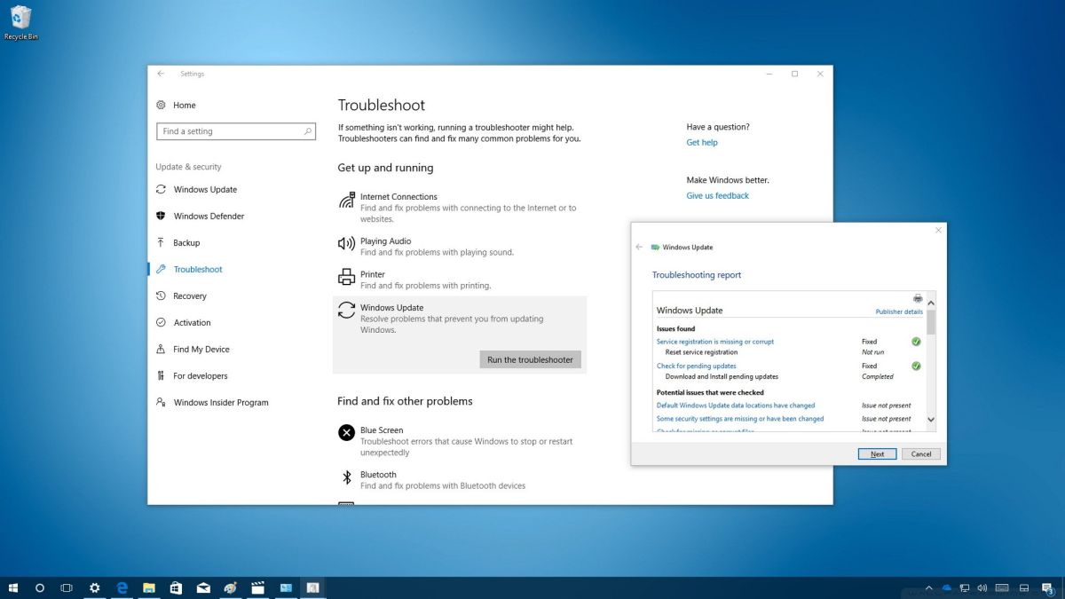 Click on the Run the troubleshooter button.
Follow the on-screen instructions and let the troubleshooter detect and fix any issues related to Windows Update.