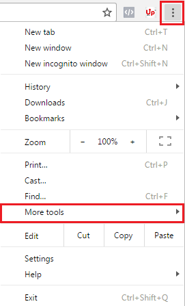 Click on the three dots in the top right corner and select "More Tools"
Click on "Extensions"