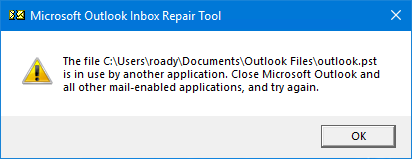 Close Outlook and any other programs that are accessing the PST file.
Open the Outlook Inbox Repair Tool (ScanPST.exe). The location of the tool may vary depending on your version of Office, but it can usually be found in the following folder: C:Program Files (x86)Microsoft OfficerootOfficeXX, where XX is the version number.