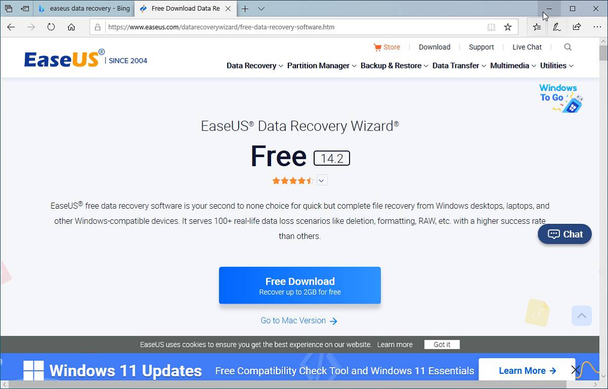Download and install a data recovery software such as EaseUS Data Recovery Wizard or Recuva
Go to the official website of the software and download the free version