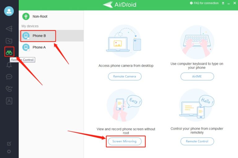 Download and install the AirDroid Personal app on your Android device and your computer
Create an account with AirDroid Personal and log in