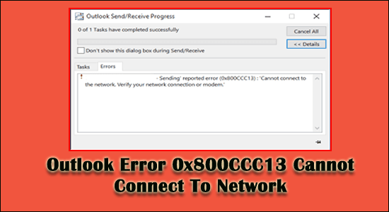 Emails not sending: One of the most common symptoms of Outlook error 0x800ccc13 is that emails may not be able to send from your account.
Error message: Another common symptom is that you may receive an error message stating that Outlook cannot connect to the server.