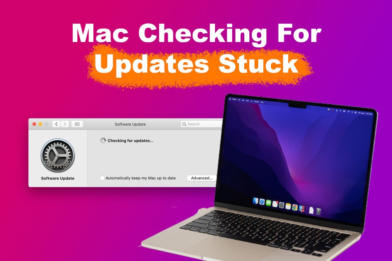 Go to the Applications folder and locate the install data for the stuck update
Delete the install data and restart the MacBook