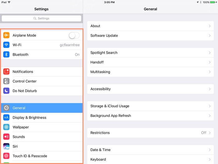 Go to the Settings app on the iPad.
Select General and then Software Update.