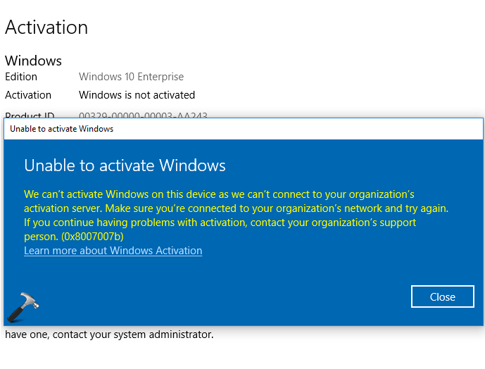 If the product key has already been used on another device, contact Microsoft Support for assistance.
Verify that your device is connected to the internet and try activating again.