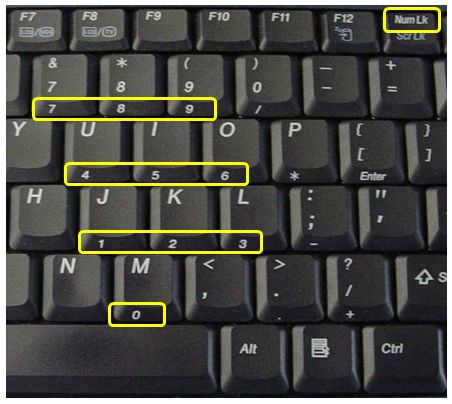 Locate the Num Lock key on your keyboard
Press the Num Lock key to turn it on