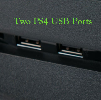 Make sure the PS4 console is turned on.
Locate the USB port on the front of the PS4 console.