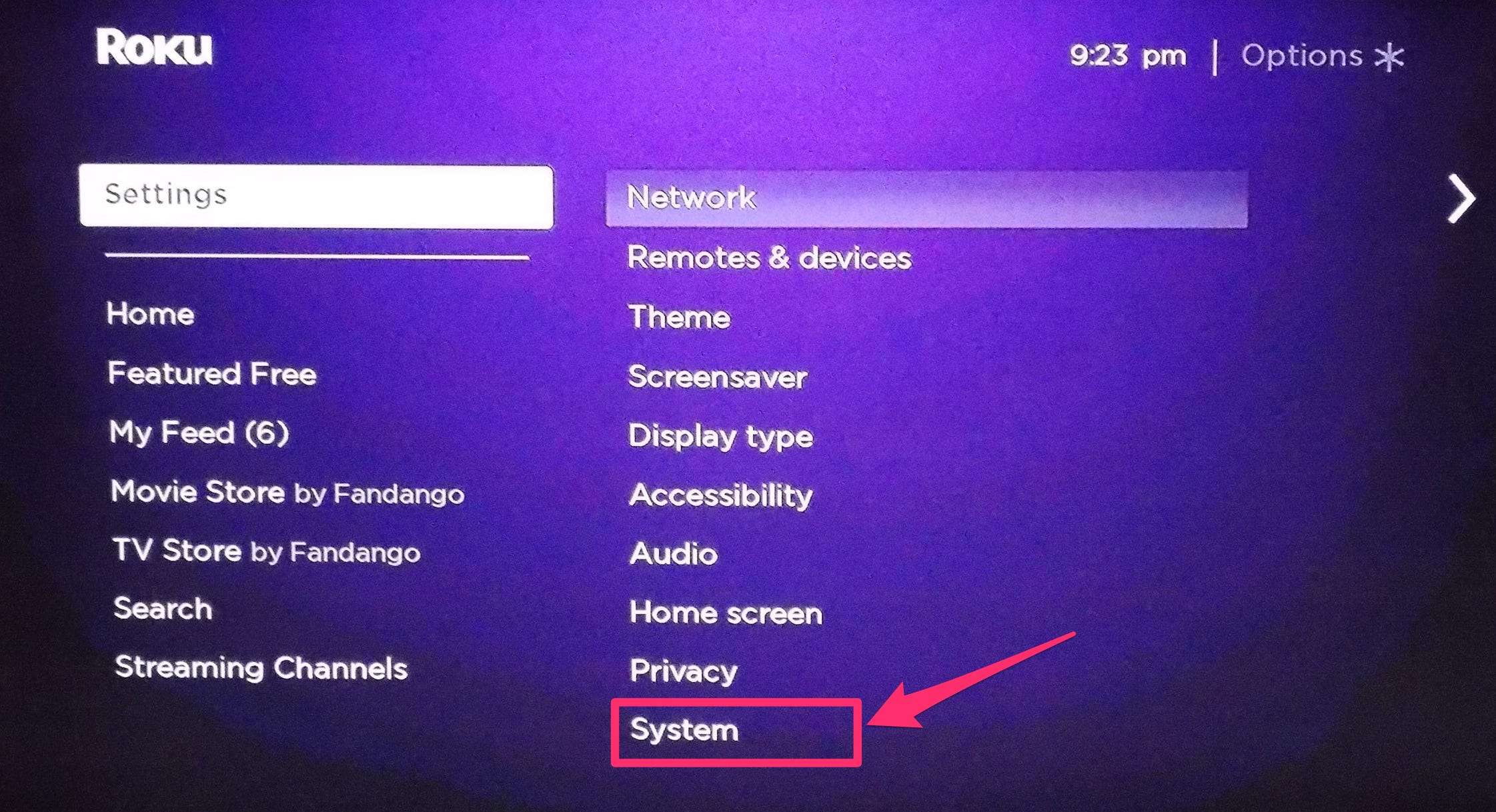 Navigate to the Roku home screen and access the "Settings" menu.
Select "System" and then choose "System restart" to reboot your Roku device.