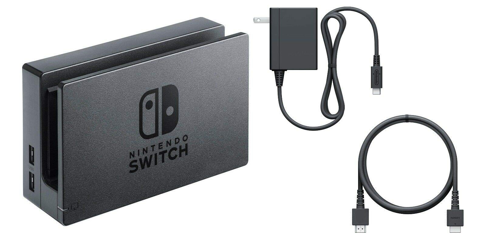Nintendo Switch console with charging cable
