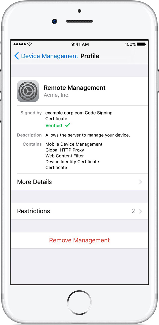 On your device, go to Settings > General > Device Management.
Find the profile associated with Phoenix and trust it.