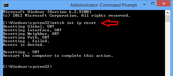 Open Command Prompt as an administrator.
Type the <a href=