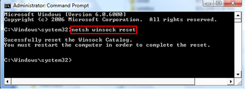 Open Command Prompt by typing "cmd" in the search bar and right-clicking on "Command Prompt" to select "Run as administrator"
Type "netsh winsock reset" and press Enter to reset the TCP/IP stack