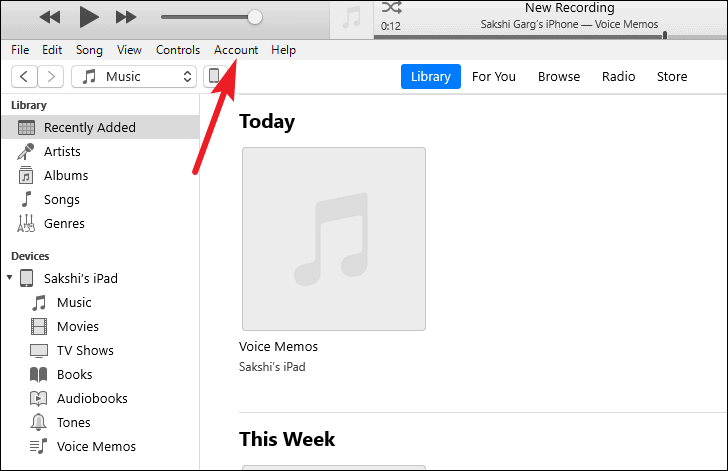 Open iTunes on the computer.
Click on "Help" in the menu bar.