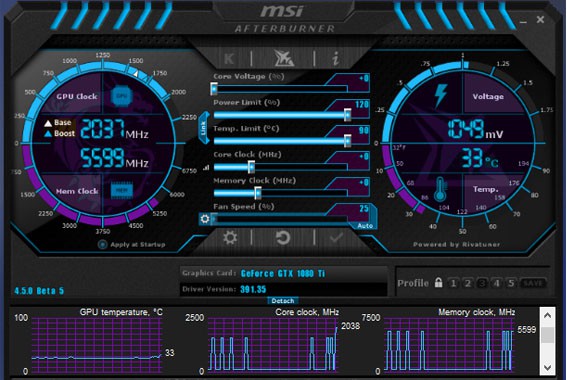 Open MSI Afterburner
Click on the Settings icon located in the top right-hand corner