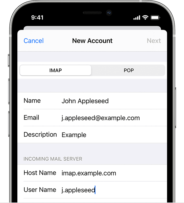 Open the email app and go to Settings.
Select your email account.