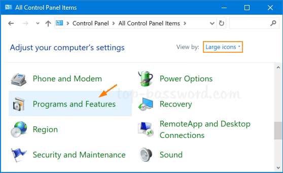 Open the Start menu and go to Control Panel.
Click on Programs or Programs and Features.