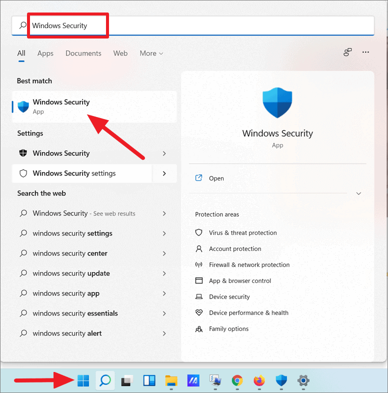 Open the Windows Security app by searching for it in the Start menu.
Click on "Virus & threat protection" from the left-hand menu.