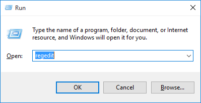 Press the Windows key + R 
 Type regedit and press Enter