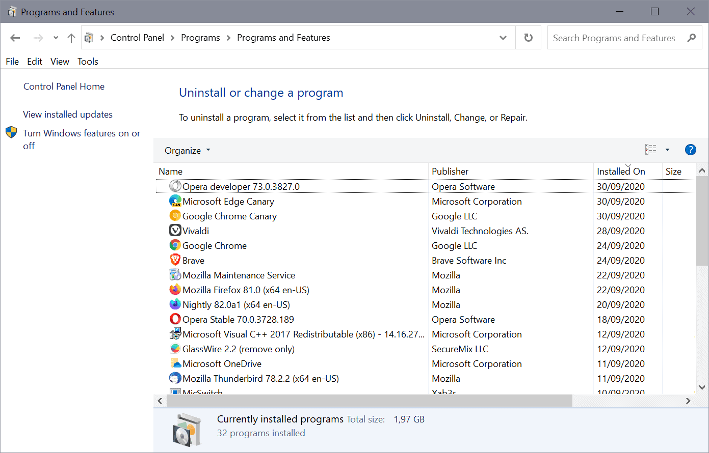 Press Win + X and select Apps and Features.
Scroll through the list of installed programs and identify any recently installed software that may be causing conflicts with the keyboard.