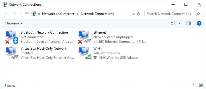 Press Win + X and select Network Connections.
Right-click on your network adapter and select Properties.
