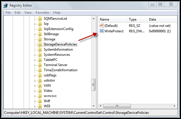 Press Windows Key + R, type regedit, and press Enter to open the Registry Editor.
Navigate to the following key: HKEY_LOCAL_MACHINESYSTEMCurrentControlSetControlStorageDevicePolicies.