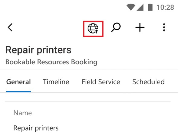 Printer with an offline status icon