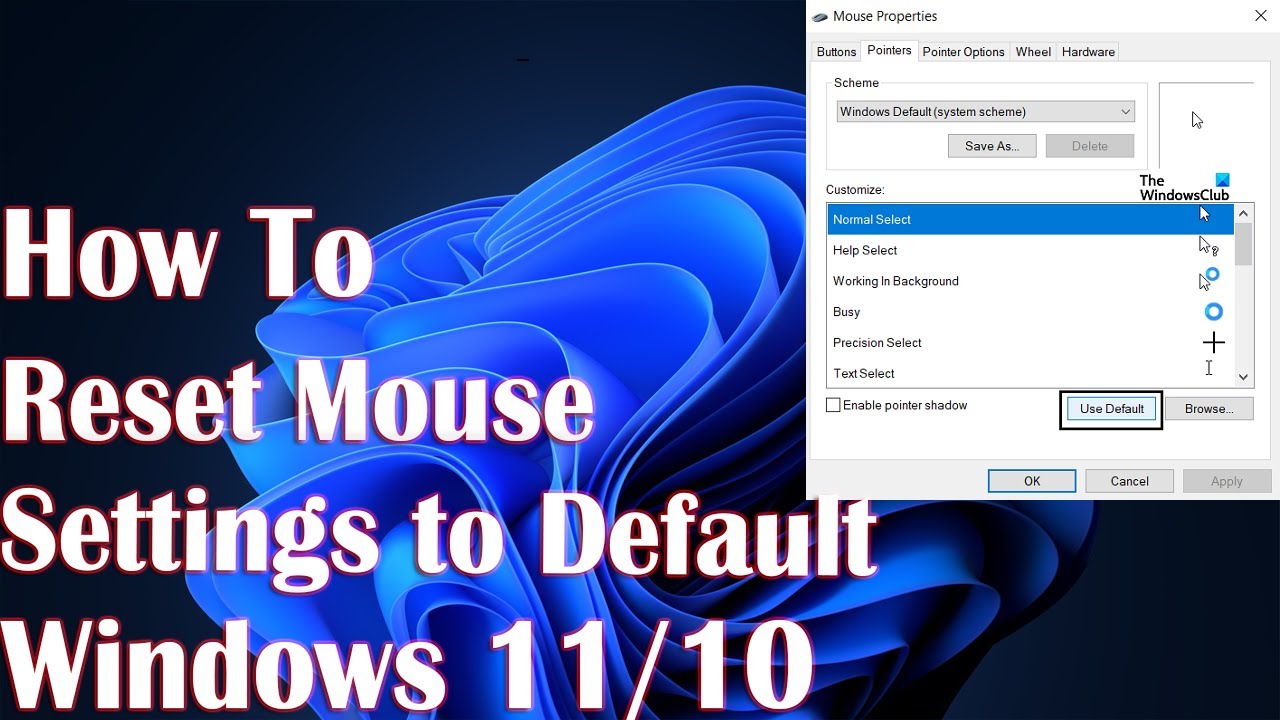 Reset mouse settings to default
Perform a firmware update