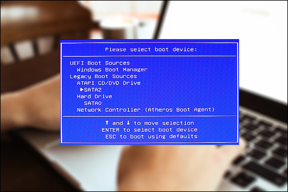 Restart your PC or laptop
 Press the key to enter the boot menu (usually F12 or Esc)