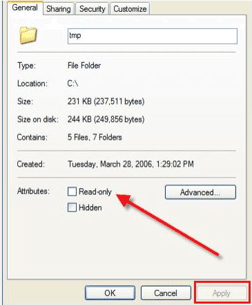 Right-click on the read-only disk and select Properties.
In the General tab, uncheck the Read-only option.