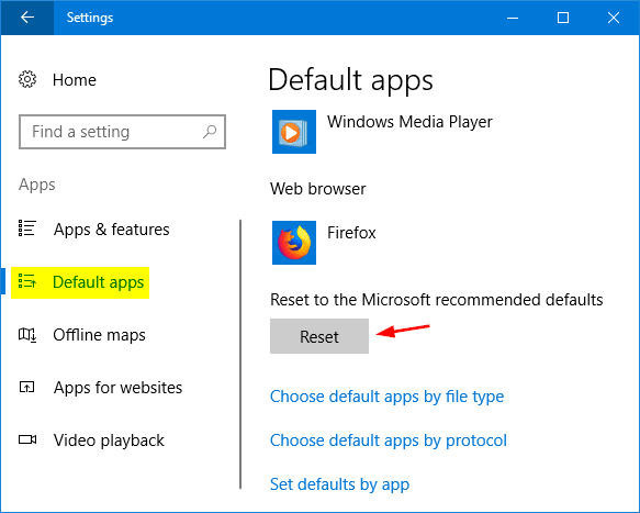 Select Settings
Click on the Restore Defaults button