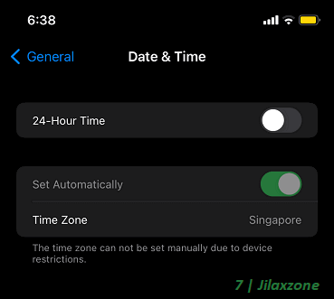 Tap on Select time zone to manually set the correct time zone.
Choose the appropriate time zone from the list.