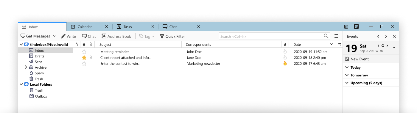 Thunderbird: a free email client from Mozilla that can be customized with add-ons.
Zimbra Desktop: an open-source email client that supports multiple accounts and offers a calendar and contact manager.