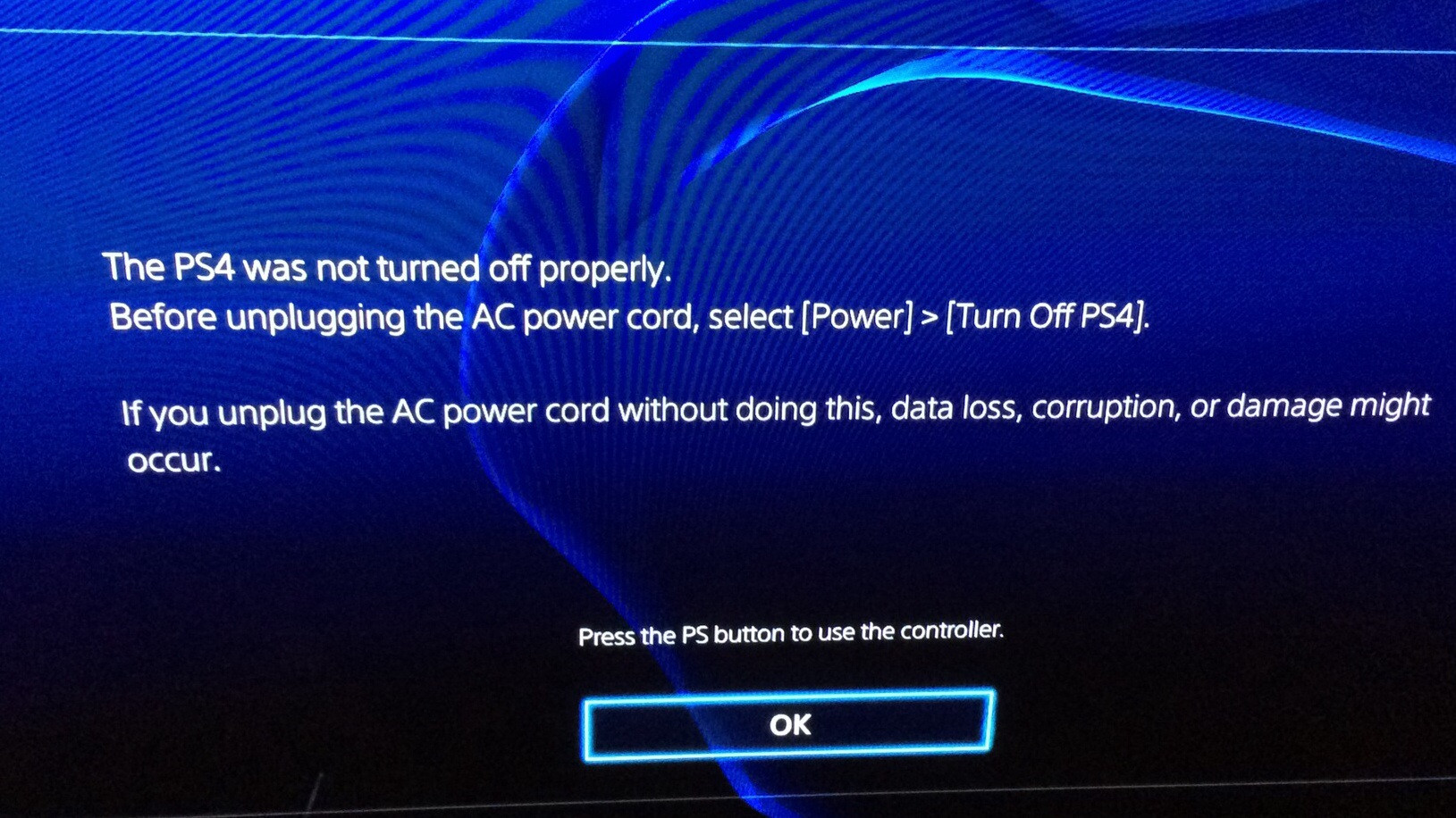 Turn off the console and unplug it.
Wait for a few minutes before plugging it back in and turning it on.
