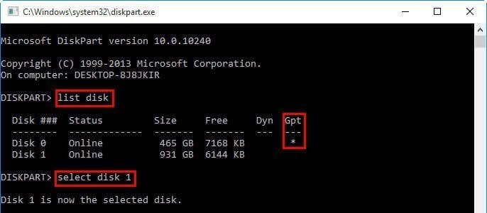 Type list disk and press Enter to display a list of available disks.
Identify the disk that is read-only and note its number.