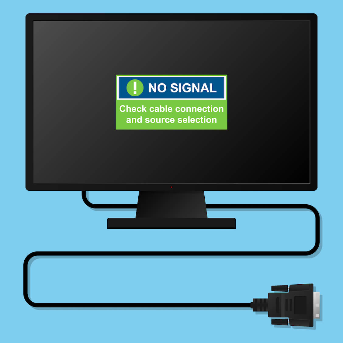 Wait for a few seconds to allow the laptop and DVI monitor to establish a connection.
Check if the DVI monitor now displays the laptop's screen properly. Look for the "No Signal" error message or any other indications of a connection issue.