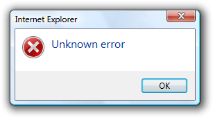 Windows error message with a wrench icon